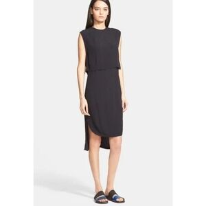 Helmut Lang Navy Blaze Layer Hi Lo dress